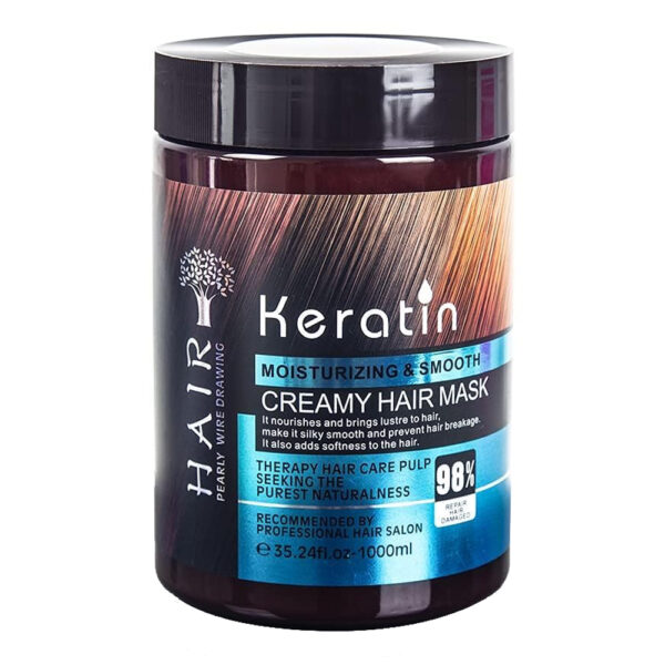 Hair Pearly Wire Drawing Keratin Moisturizing & Smooth Creamy Hair Mask 1000ml