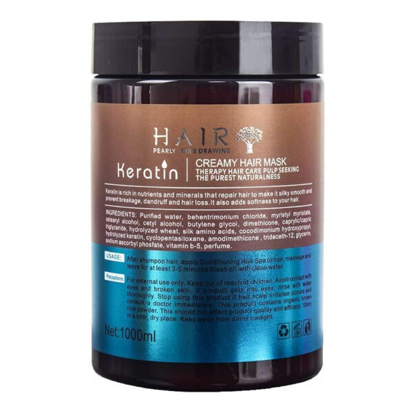 Hair Pearly Wire Drawing Keratin Moisturizing & Smooth Creamy Hair Mask 1000ml - Image 2
