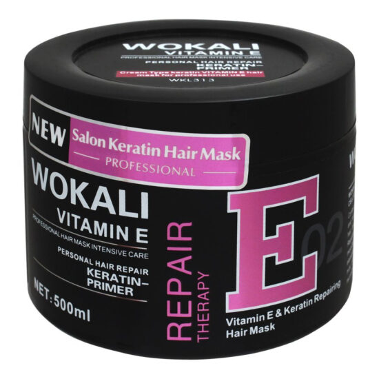 Wokali Vitamin E & Keratin Repairing Hair Mask (Repair Therapy) – Pink 500ml