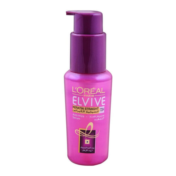 L'Oreal Paris Elvive Keratin Straight 72H Anti-Frizz Serum 50ml 2