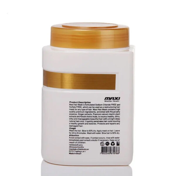 Maxi Brazilian Keratin Hair Mask with Keratin Collagen 1000ml - Image 2