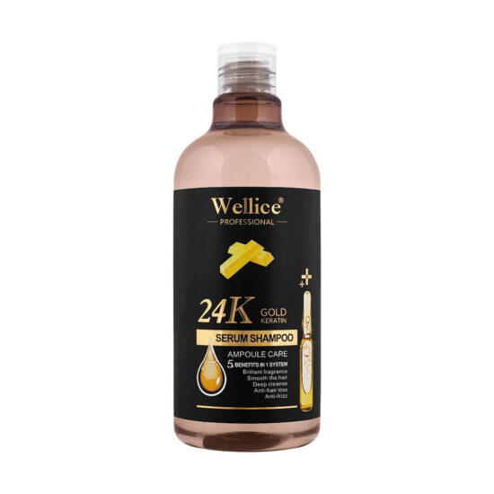Wellice Professional 24K Gold Keratin Ampoule Care Serum Shampoo 500g