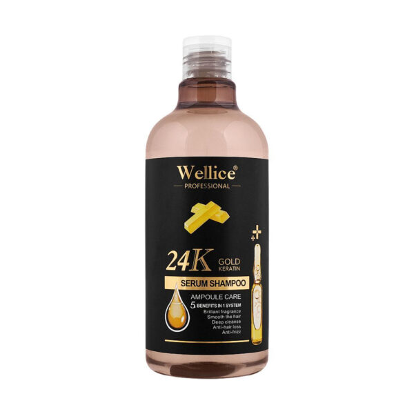 Wellice Professional 24K Gold Keratin Ampoule Care Serum Shampoo 500ml