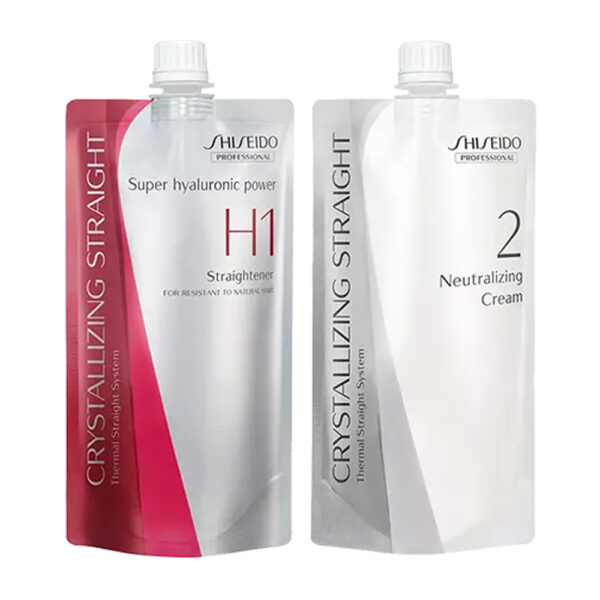 Shiseido Professional Crystallizing Hair Straightener (H1) + Neutralizing Emulsion (2) for Resistant Hair Rebonding Kit 800ml - Image 3