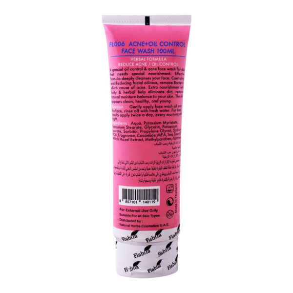 Fiabila Acne + Oil Control Face Wash 100ml - Image 2