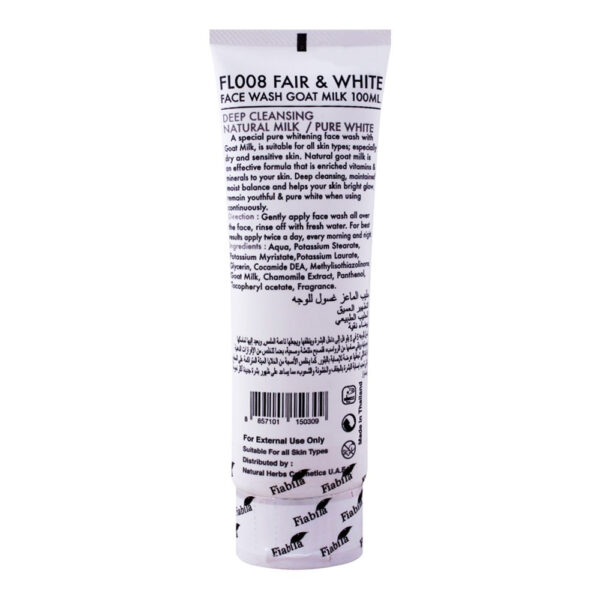 Fiabila Fair & White Face Wash Goat Milk 100ml - Image 2